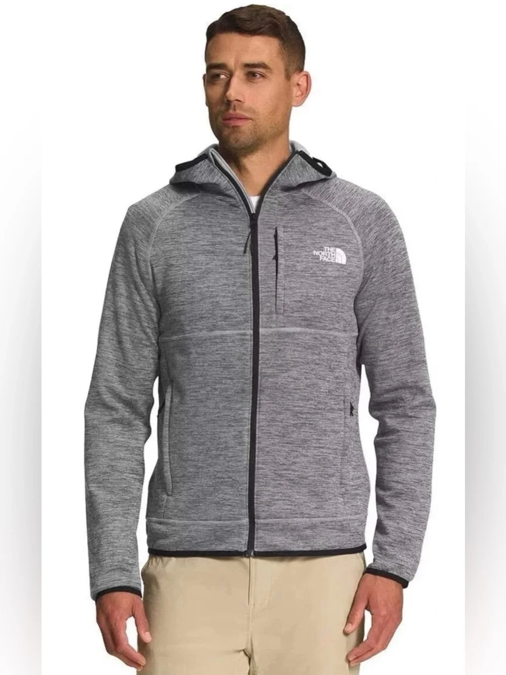Men's North Face Canyonlands Hoodie Gray Fleece Lined Full Zip SGN157 Size Large
